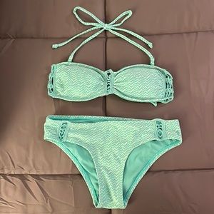 Women’s American Eagle Bikini size xxs green/cream